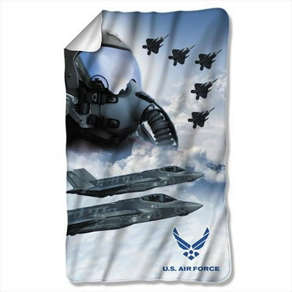 Trevco AF113-BKT1-0 36 x 60 In. Air Force And Pilot Fleece Blanket - White