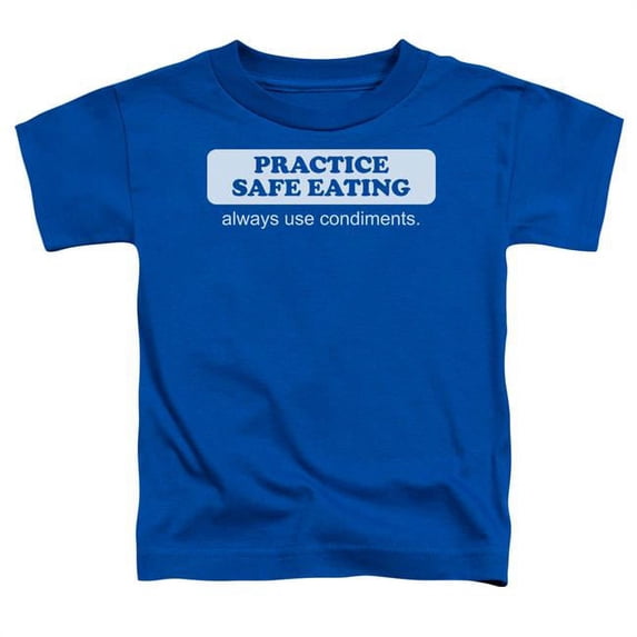 Trevco ATA1818-TT-2 Safe Eating-Short Sleeve Toddler T-Shirt, Royal Blue - Medium 3T
