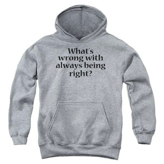 Trevco ATA2153-YFTH-2 Whats Wrong-Youth Pullover Hoodie, Athletic Heather - Medium