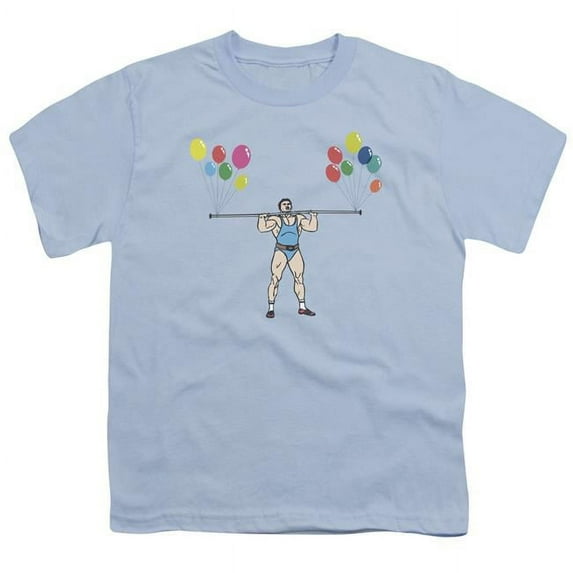 Trevco ATA2705-YT-2 Heavy Lifter-Short Sleeve Youth 18-1 T-Shirt, Light Blue - Medium