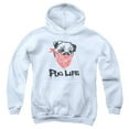thumbnail image 1 of Trevco ATA2707-YFTH-1 Pug Life-Youth Pullover Hoodie, White - Small, 1 of 1