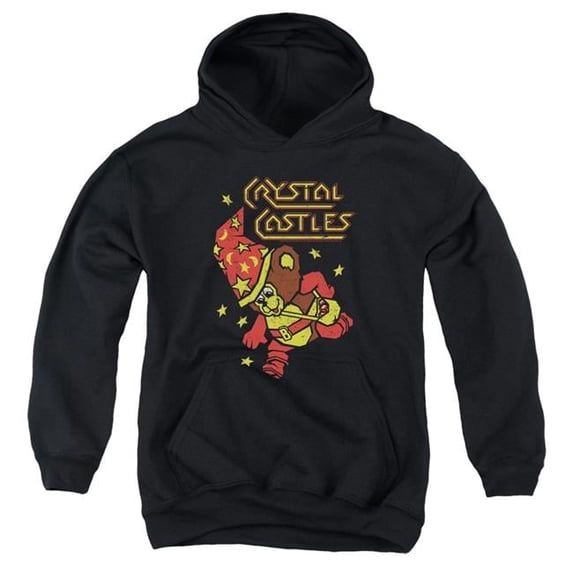 Trevco ATRI127-YFTH-2 Atari & Crystal Bear Youth Cotton Pull-Over Hooded Sweatshirt, Black - Medium