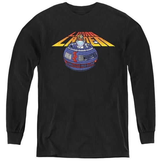 Trevco ATRI133-YL-4 Atari & Lunar Globe-Youth Long Sleeve Tee, Black - Extra Large