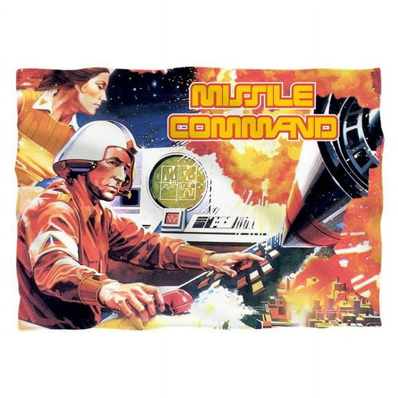 Trevco ATRI142-PLO1-20x28 Atari & Missile Command-Pillow Case, White - 20 x 28 in.