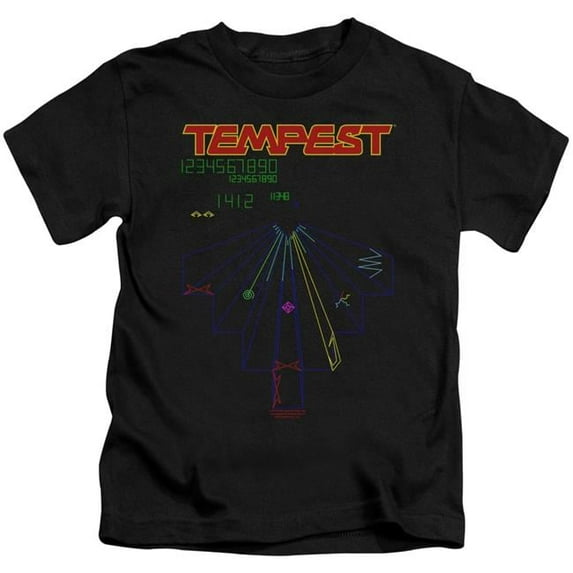 Trevco ATRI152-KT-2 Atari & Tempest Screen Juvenile Cotton Short Sleeve 18-1 T-Shirt, Black - Medium - 5-6