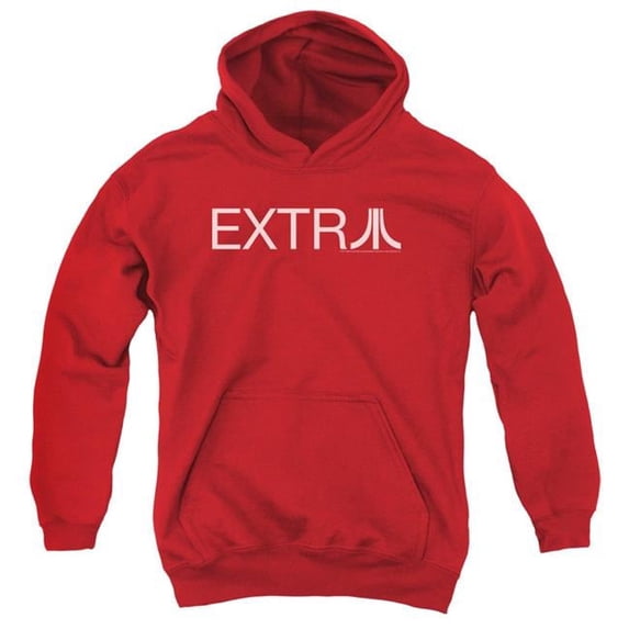 Trevco ATRI162-YFTH-3 Atari & Extra Youth Cotton Pull-Over Hooded Sweatshirt, Red - Large