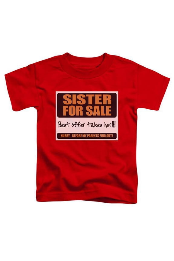 ATY260-TT-1 Sister for Sale-S by S Toddler Tee, Red - Small 2T