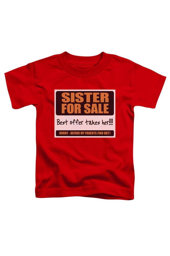 ATY260-TT-3 Sister for Sale-S by S Toddler Tee, Red - Large 4T