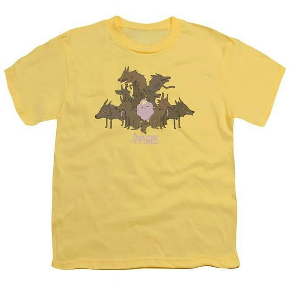 Trevco Adventure Time - LSP & Wolves Youth 18-1 Short Sleeve T-Shirt, Banana - Extra Large