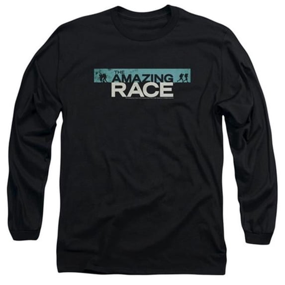 Trevco Amazing Race-Bar Logo - Long Sleeve Adult 18-1 Tee - Black- Medium
