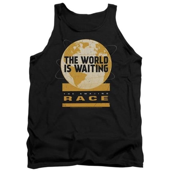 Trevco Amazing Race-Waiting World - Adult Tank Top - Black- 2X