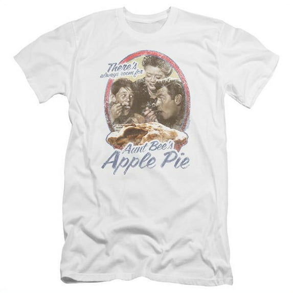 Trevco Andy Griffith & Apple Pie-HBO Short Sleeve Adult Cotton 30-1 T-Shirt, White - Extra Large