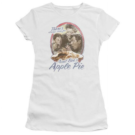 Trevco Andy Griffith & Apple Pie Juniors Sheer Cap Short Sleeve T-Shirt, White - Large