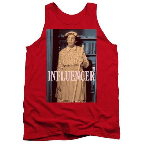 Trevco Andy Griffith & Barney Influencer Adult Cotton Tank Top, Red - Large