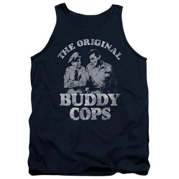 Trevco Andy Griffith-Buddy Cops - Adult Tank Top - Navy- Large
