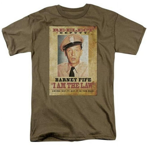 Trevco Andy Griffith-I Am The Law - Short Sleeve Adult 18-1 Tee - Safari Green- 2X