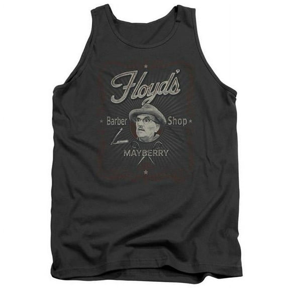Trevco Andy Griffith & Mayberry Floyds Adult Tank Top, Charcoal - Medium