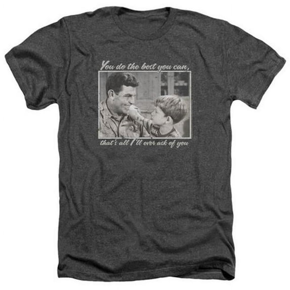 Trevco Andy Griffith-Wise Words - Adult Heather Tee - Charcoal- Large
