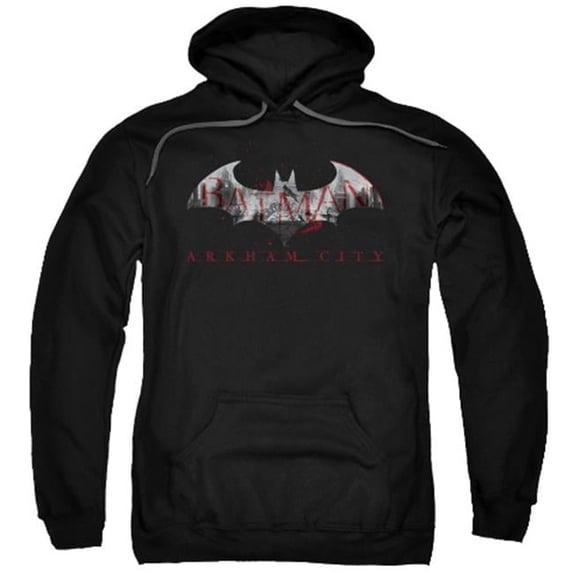 Trevco Arkham City-Bat Fill - Adult Pull-Over Hoodie - Black- 3X