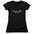 thumbnail image 1 of Trevco Arkham City-Bat Fill - Junior V-Neck Tee - Black, 2X, 1 of 1