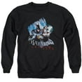 thumbnail image 1 of Trevco  Arkham City & Jokes on You Long Sleeve Adult Crewneck Sweatshirt, Black - Medium, 1 of 1