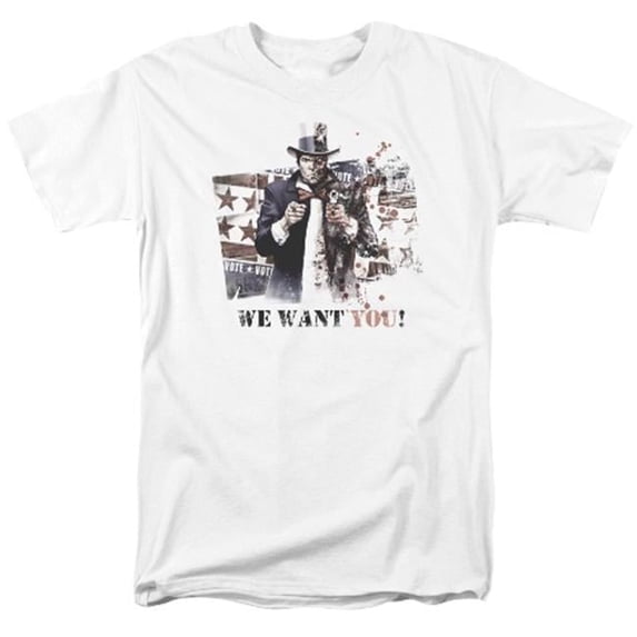 Trevco Arkham City-We Want You - Short Sleeve Adult 18-1 Tee - White- 5X