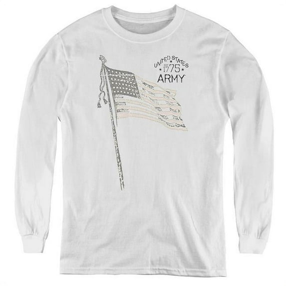 Trevco Army & Tristar-Youth Long Sleeve Tee, White - Small