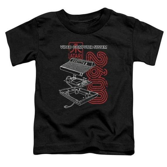 Trevco Atari & 2600 Toddler Cotton Short Sleeve T-Shirt, Black - Small - 2 Toddler