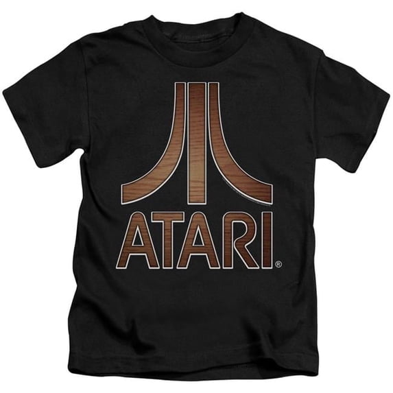 Trevco Atari & Classic Wood Emblem Juvenile Cotton Short Sleeve 18-1 T-Shirt, Black - Medium - 5-6