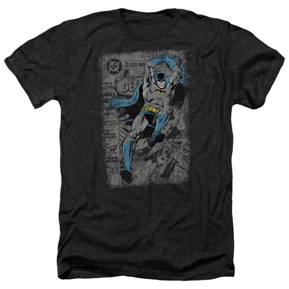 Trevco BM1842-HA-4 Batman & Detective No.487 Distress-Adult Heather T-Shirt, Black - Extra Large