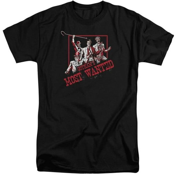 Trevco BM1859-ATT-6 Batman & Gothams Most Wanted Adult Cotton Tall Fit Short Sleeve T-Shirt, Black - 3X