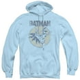 thumbnail image 1 of Trevco  BM1958-AFTH-3 Batman & Swinging Bat-Adult Pull-Over Hoodie, Light Blue - Large, 1 of 1
