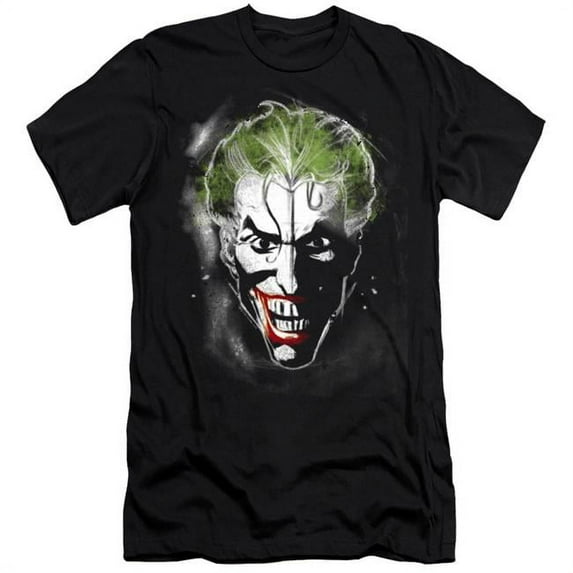 Trevco BM1961-SF-2 Batman & Face of Madness-Short Sleeve Adult 30-1 T-Shirt, Black - Medium