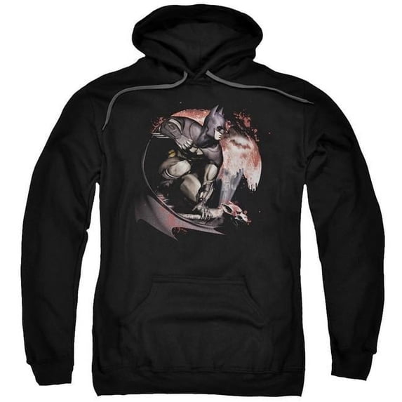 Trevco BM1996-AFTH-7 Arkham City & Blood Moon Adult Pull-Over Hoodie, Black - 4X