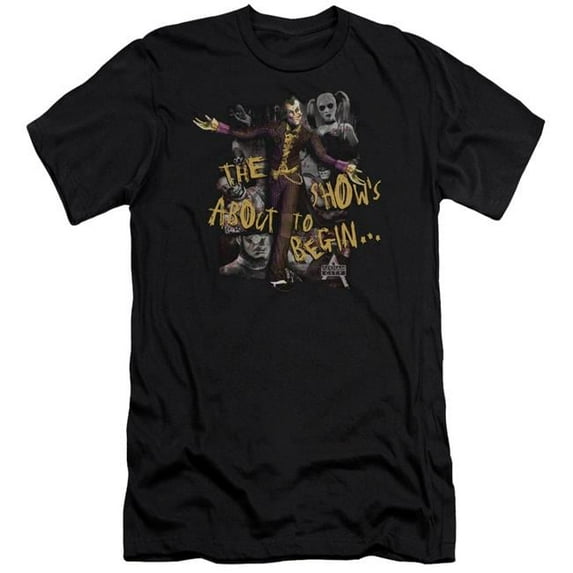 Trevco BM1999-PSF-2 Arkham City & About to Begin-Premuim Canvas Adult Slim Fit 30-1 T-Shirt, Black - Medium