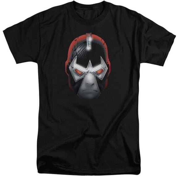 Trevco BM2073-ATT-5 Batman & Bane Head Adult Cotton Tall Fit Short Sleeve T-Shirt, Black - 2X