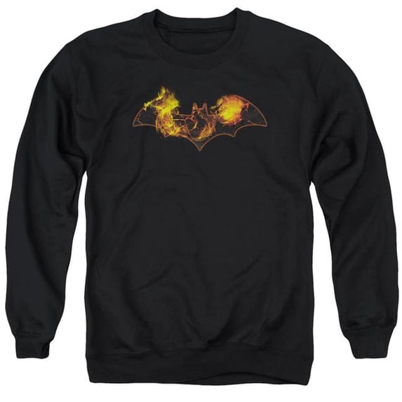 Trevco BM2244-AS-5 Batman & Molten Logo Adult Crewneck Sweatshirt, Black - 2X