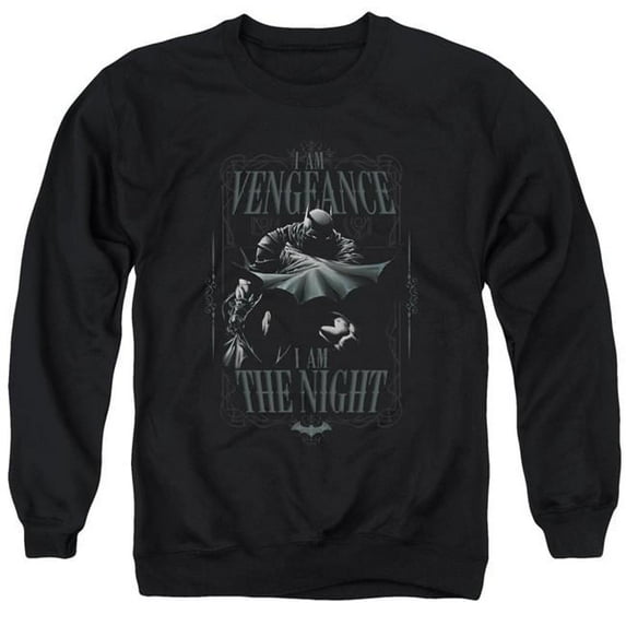 Trevco BM2251-AS-3 Batman & I Am Adult Crewneck Sweatshirt, Black - Large