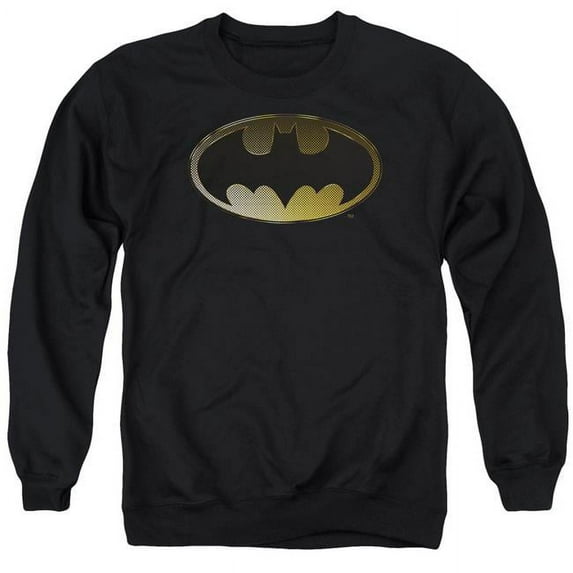 Trevco BM2361-AS-5 Batman & Halftone Bat Adult Crewneck Sweatshirt, Black - 2X