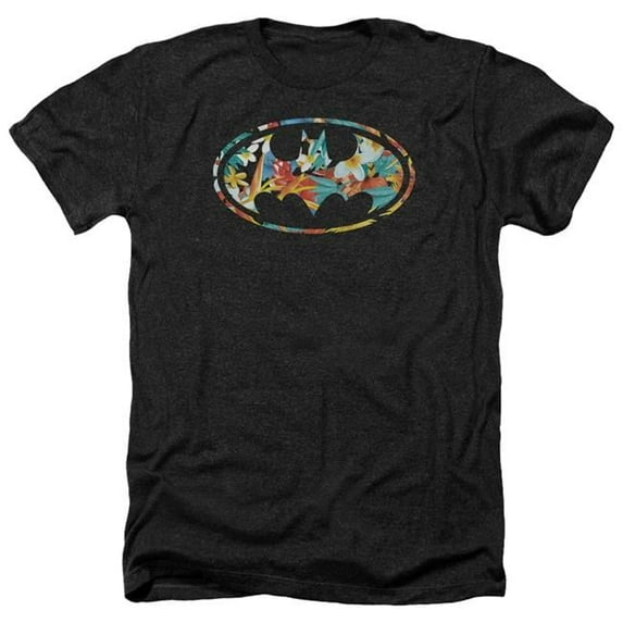 Trevco BM2463-HA-4 Batman & Hawaiian Bat-Adult Heather T-Shirt, Black - Extra Large