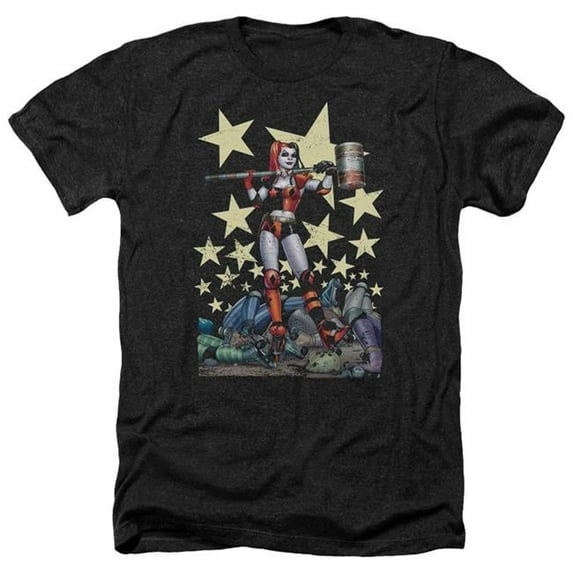 Trevco BM2476-HA-5 Batman & Hammer Time-Adult Heather T-Shirt, Black - 2X