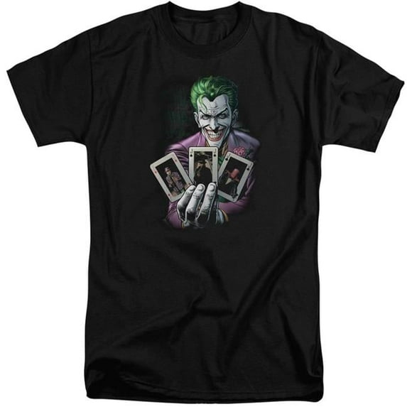 Trevco BM2588-ATT-6 Batman 3 of A Kind-Short Sleeve Adult Tall T-Shirt, Black - 3X