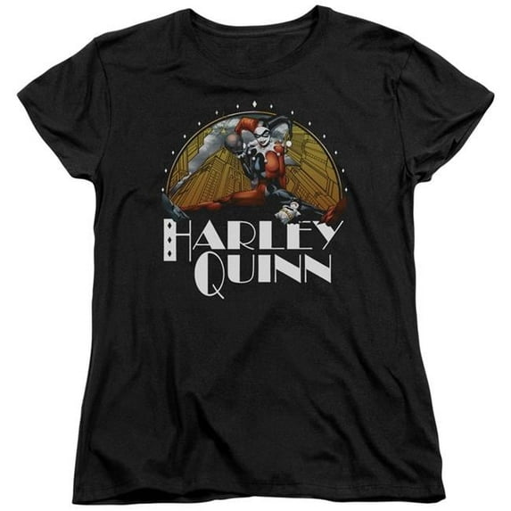 Trevco BM2591-WT-2 Batman & Play Date Womens Cotton Short Sleeve T-Shirt, Black - Medium