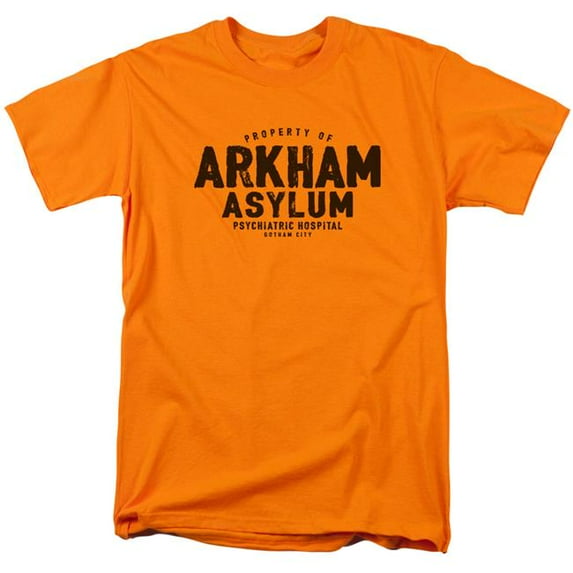 Trevco BM2632-AT-7 Batman & Arkham Asylum-Short Sleeve Adult 18-1 T-Shirt, Orange - 4X
