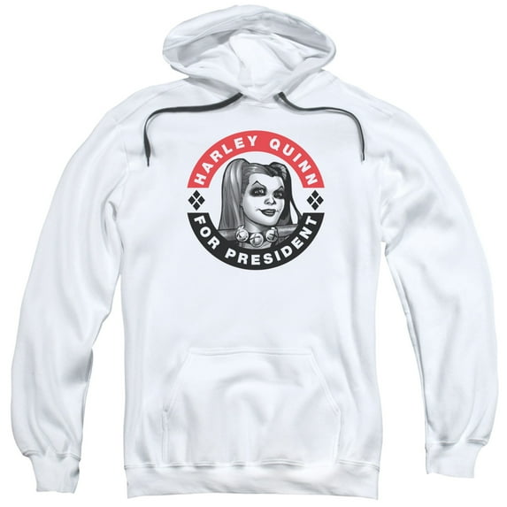 Men's Batman Harley President Circle Hooded Sweatshirt X-Large White