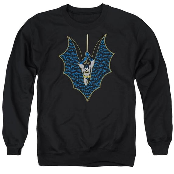 Trevco BM2808-AS-4 Batman & Bat Fill Adult Crewneck Sweatshirt, Black - Extra Large