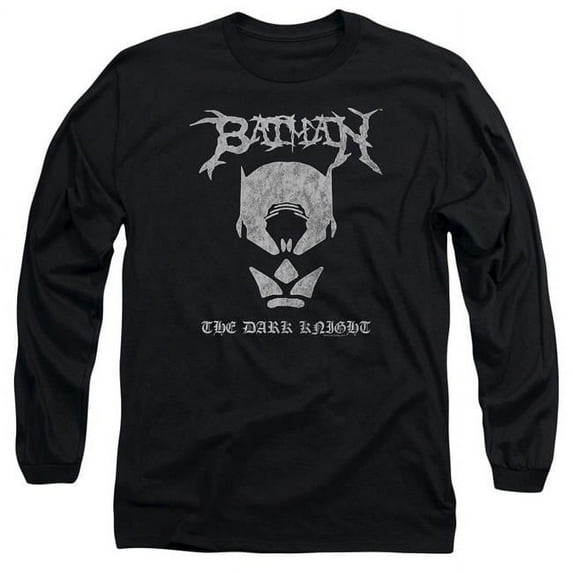Trevco BM2823-AL-3 Batman & Black Metal Batman Adult Cotton Long Sleeve 18-1 T-Shirt, Black - Large