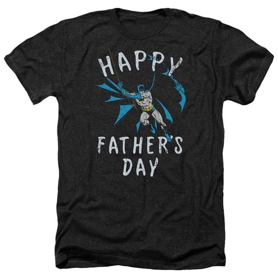 Trevco BM2826-HA-1 Batman & Fathers Day-Adult Heather T-Shirt, Black - Small