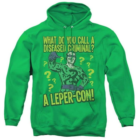 Trevco BM2827-AFTH-1 Batman & Diseased Criminal-Adult Pull-Over Hoodie, Kelly Green - Small