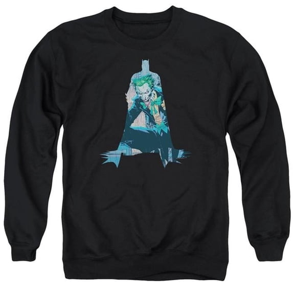 Trevco BM2836-AS-1 Batman & Scene Inside-Adult Crewneck Sweatshirt, Black - Small